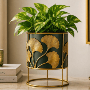 Ginkgo Green Metal Planter